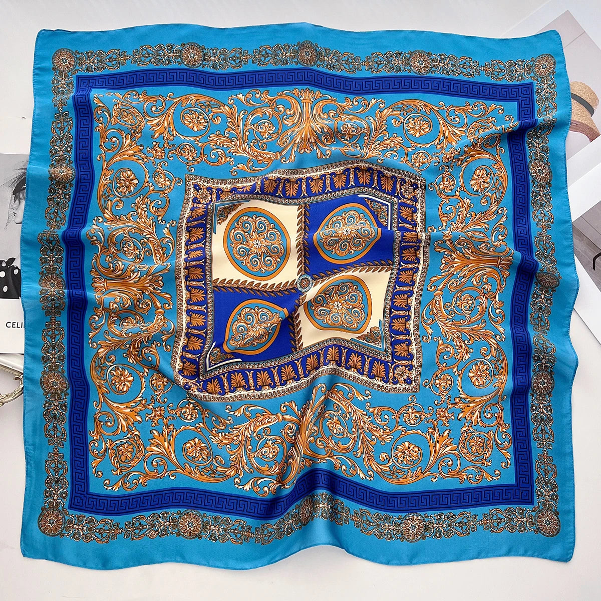 Luxury Silk Feeling Neckerchief for Women Designer Style Neck Wrap & Hair Accessory