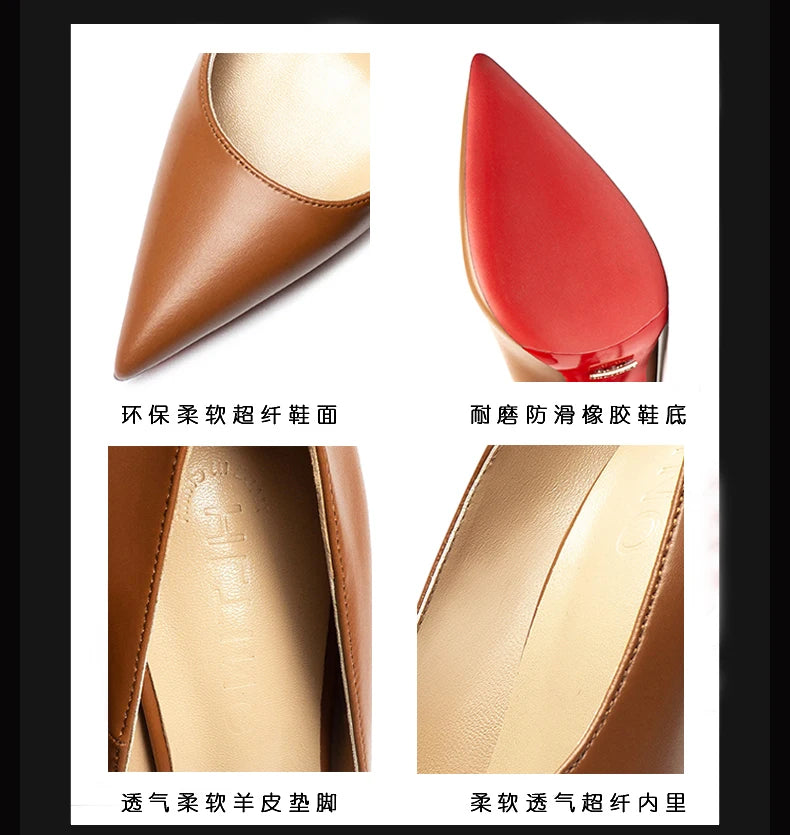 Heels for Ladies New Luxury Designer White Matte 12 cm High Heels Red Bottoms Pointed Toe Pumps Elegant Women Party Prom Shoes