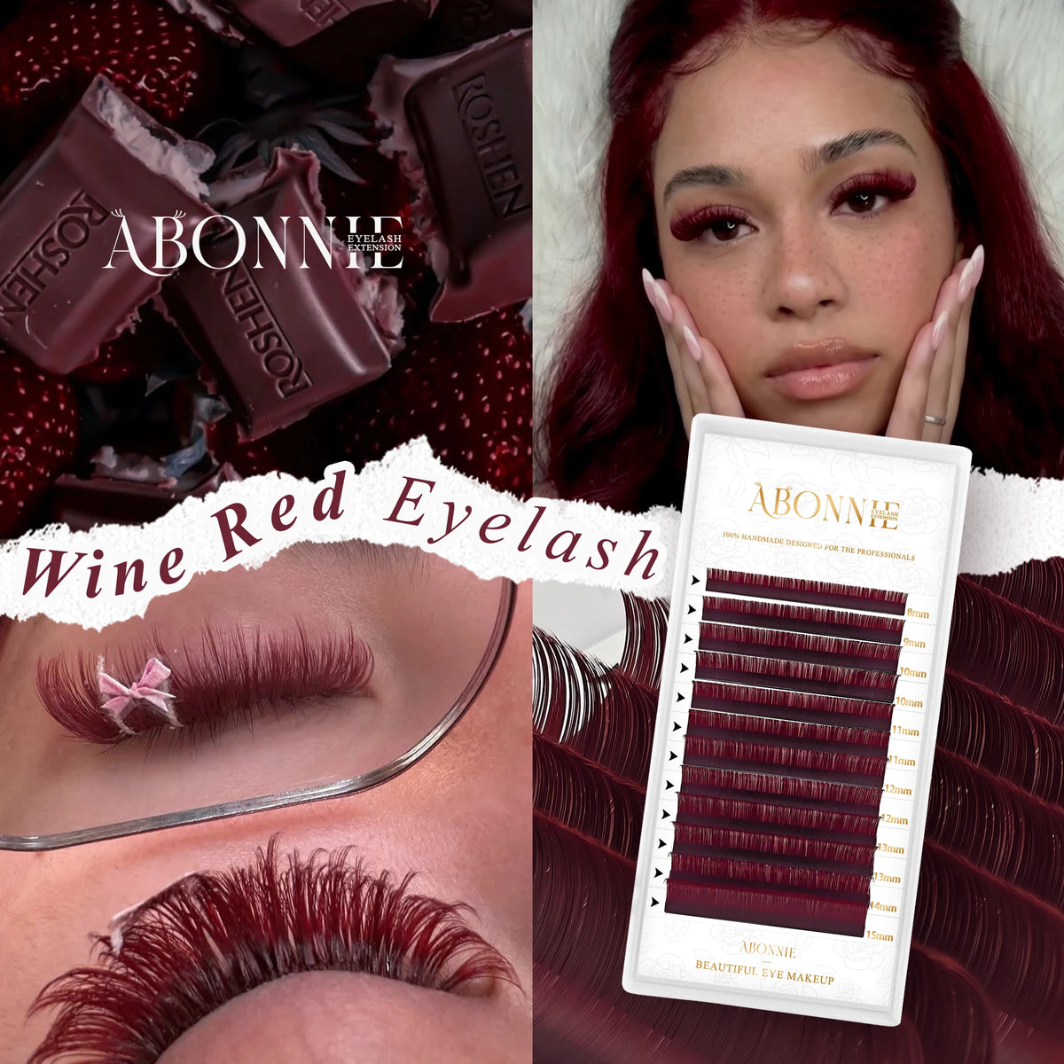 Wine Red Eyelash Extensions