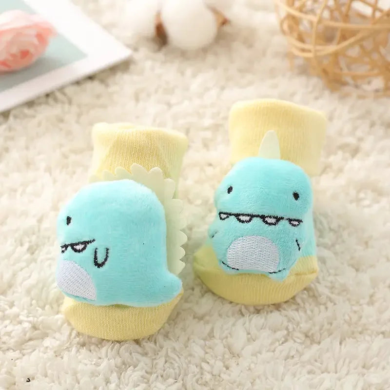 3D Cartoon Animal Baby with Bells - Non - Stop Cotton