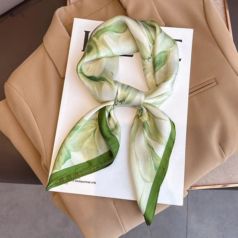 Luxury Silk Feeling Neckerchief for Women Designer Style Neck Wrap & Hair Accessory