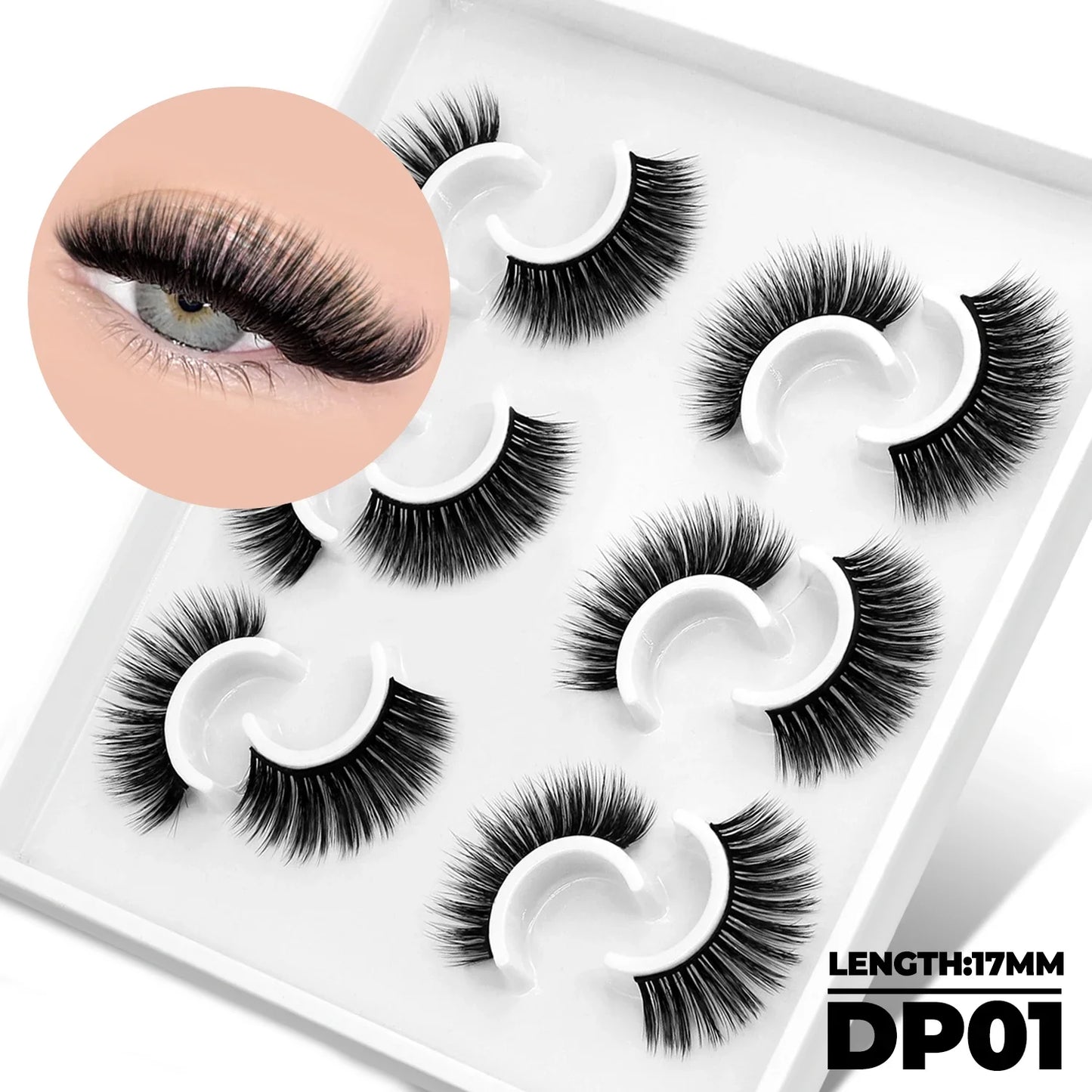 Velrinay 3D Mark Lashes soft Natural False Eyelashes Faux Mink Eyelash Extension