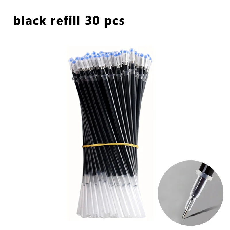 Glen Pens Set - Black Blue Red Refill Bullet Tip 0.5mm Smooth Writing Pens