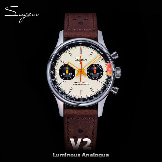 SUGESS Watch of Men Chronograph Mechanical Wristwatches Tianjin ST19 Swanneck Movement Pilot Men's Watch Sapphire Crystal Gift V2