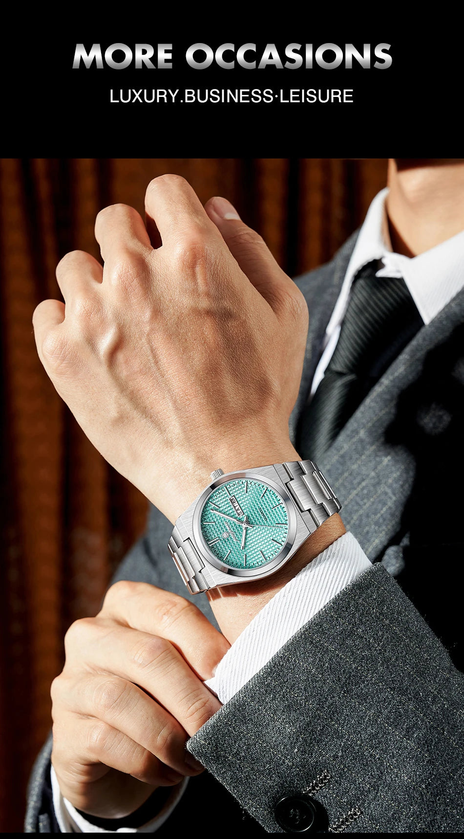 PAAZOMU Luxury Men's Chronograph Watch - Luminous, Waterproof, Dat Display