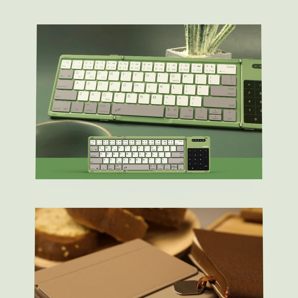 NILLKIN Foldable Bluetooth Keyboard with Touchpad - Rechargeable Wireless for iOS Android Windows