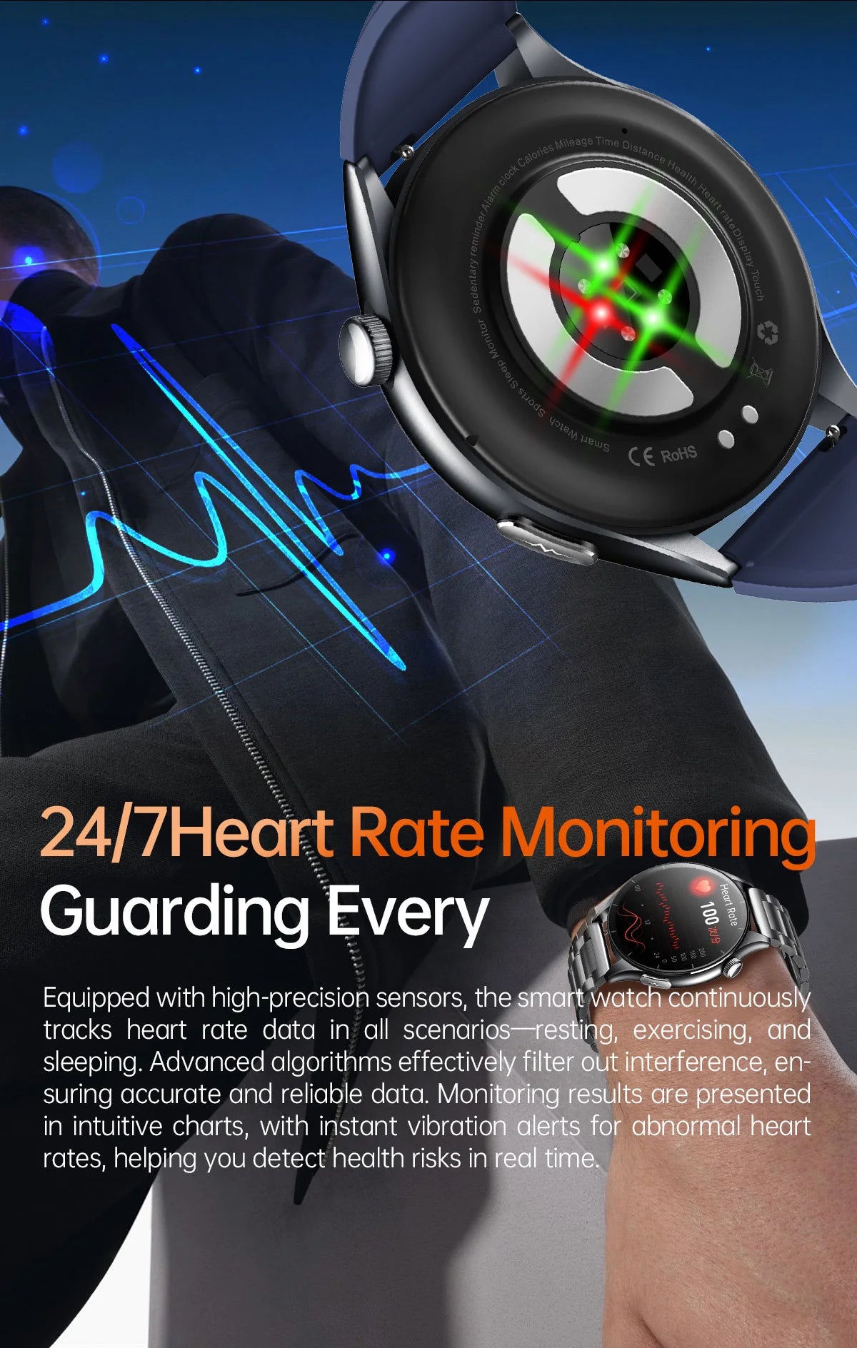 2025 Clinical Grade Laser Therapy Smartwatch - Blood Pressure Heart Rate Monitor