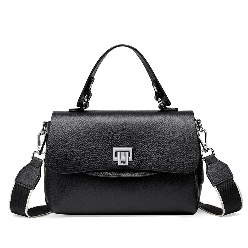 Women's Genuine Leather Top - Handle Envelop Bag - Luxury Crossbody Handbag