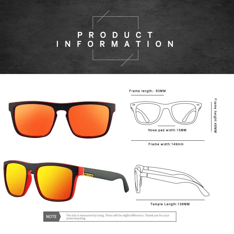 Fashion Square Polarized Sunglasses for Men- Vintage Designer UV400 Shades