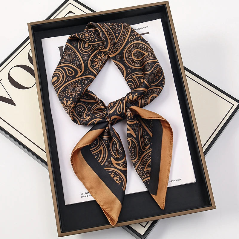 Bohemian Luxury Silk Square Scarf for Women Designer Print Shawl & Versatile Wrap