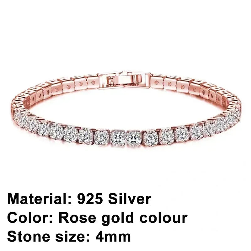 925 Sterling Silver Hip-Hop Tennis Bracelet | High Quality Luxury Unisex Jewelry