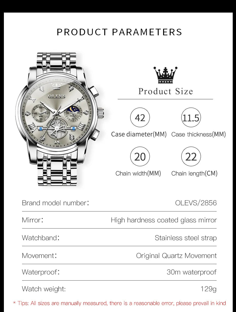 OLEVS Men's Classic Multifunctional Flywheel Automatic Watch -elegant & Precise