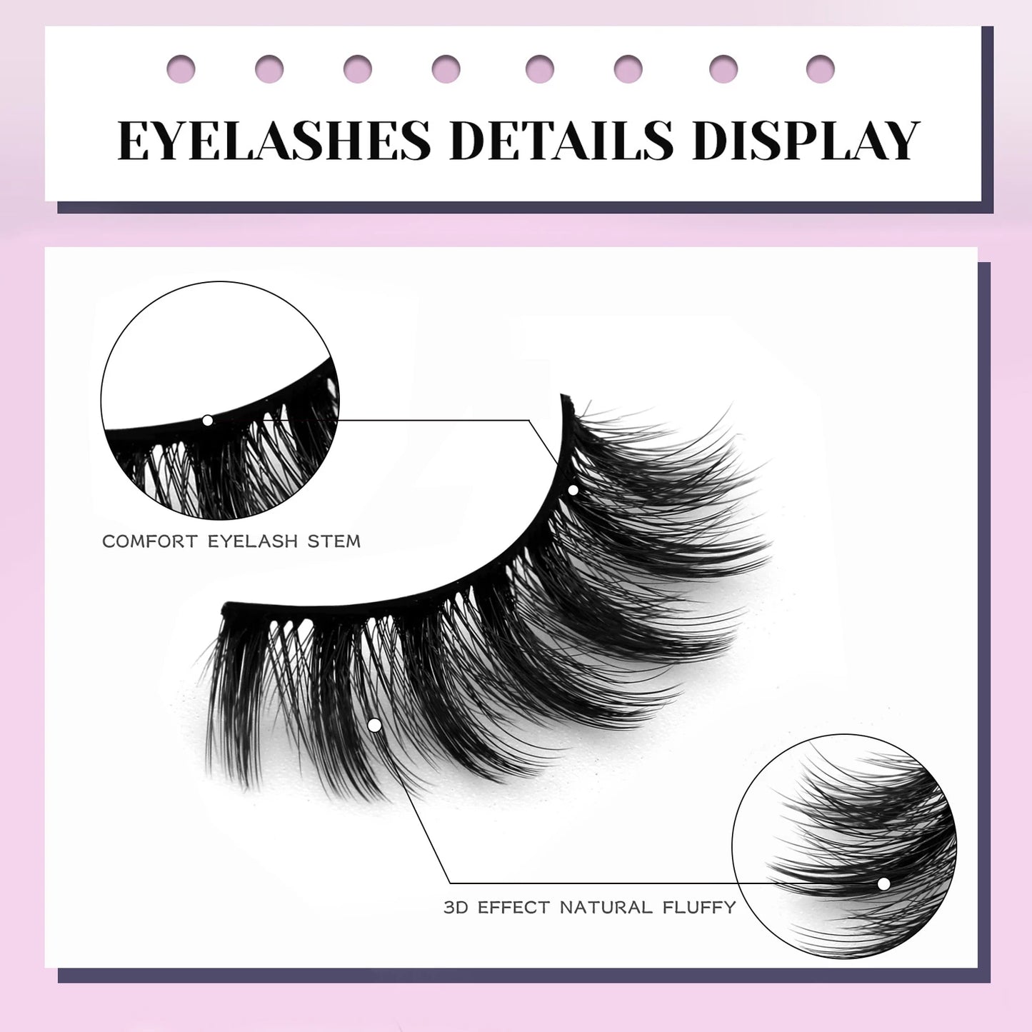 Velrinay 3D Mark Lashes soft Natural False Eyelashes Faux Mink Eyelash Extension