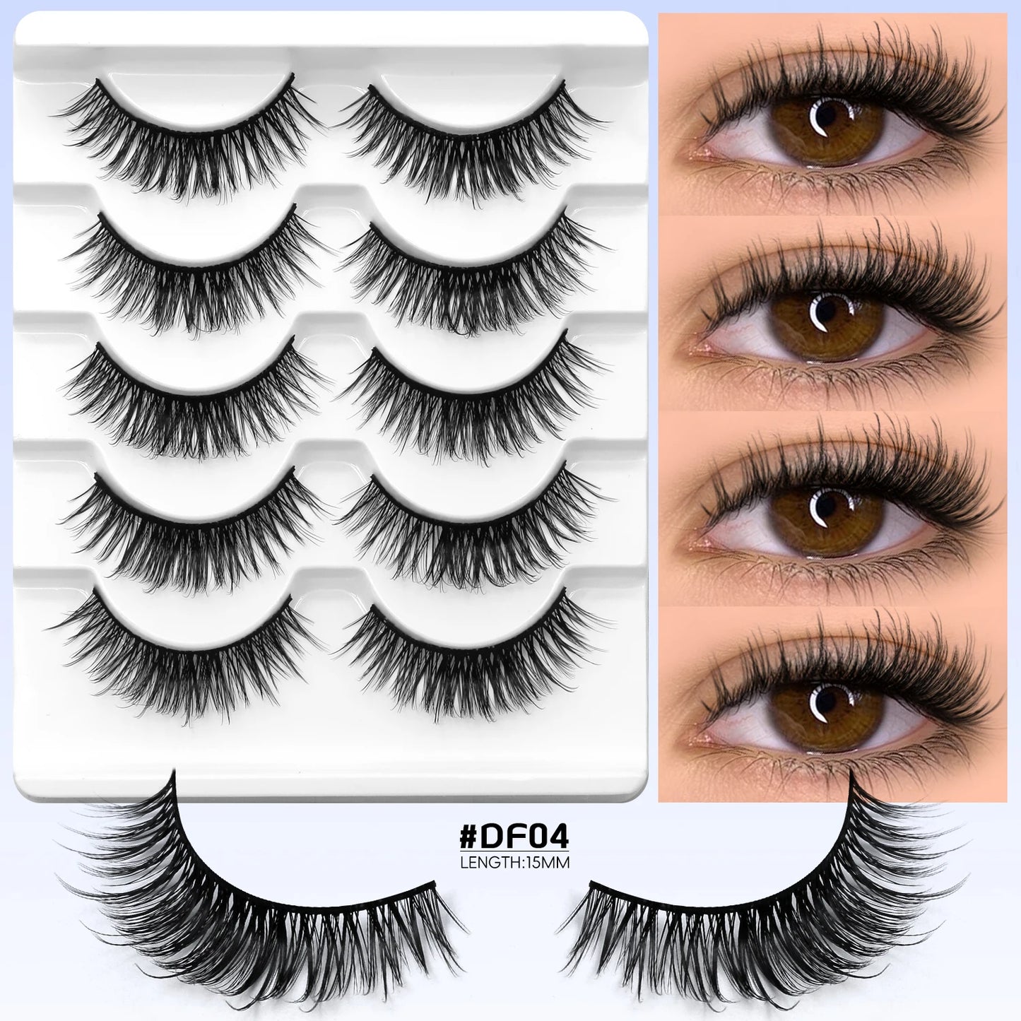 Velrinay 3D Mark Lashes soft Natural False Eyelashes Faux Mink Eyelash Extension