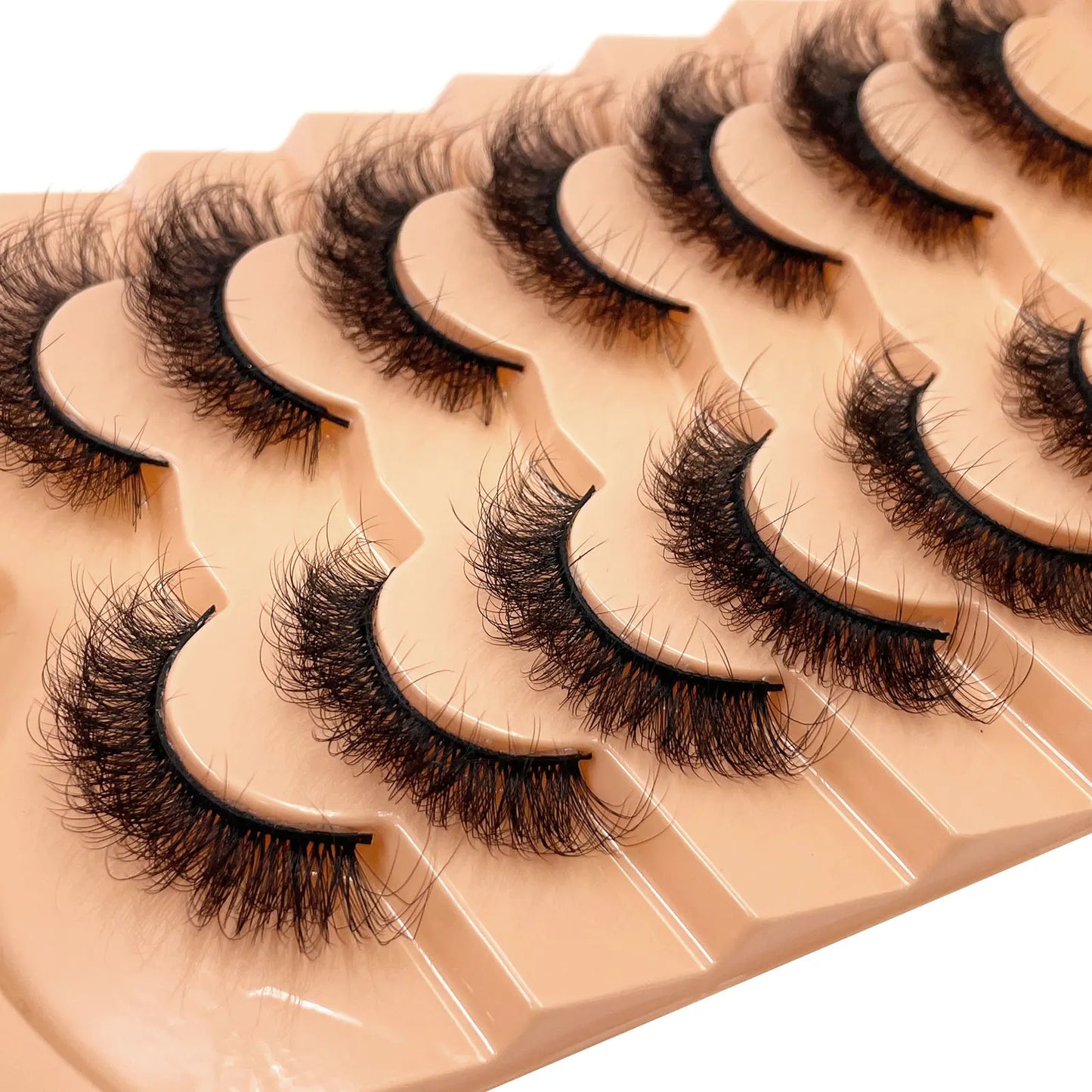 7 Pairs 3D Mink Full False Eyelashes Thick Dramatic Faux Lashes Wholesale Full Set