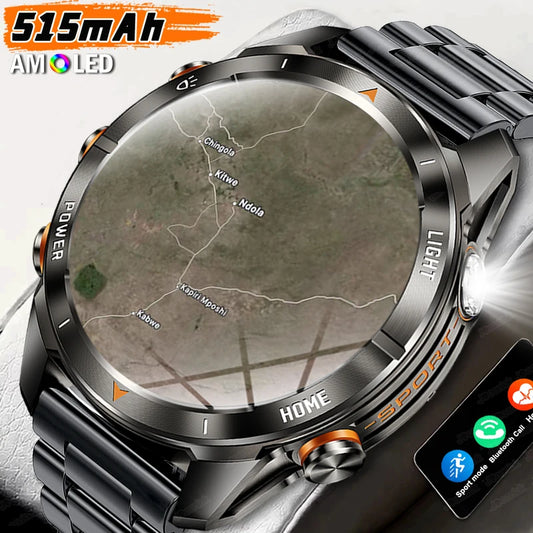 Men's Outdoor Smartwatch- AMOLED Screen, 10ATM Waterproof. Fitness & Bluetooth Call