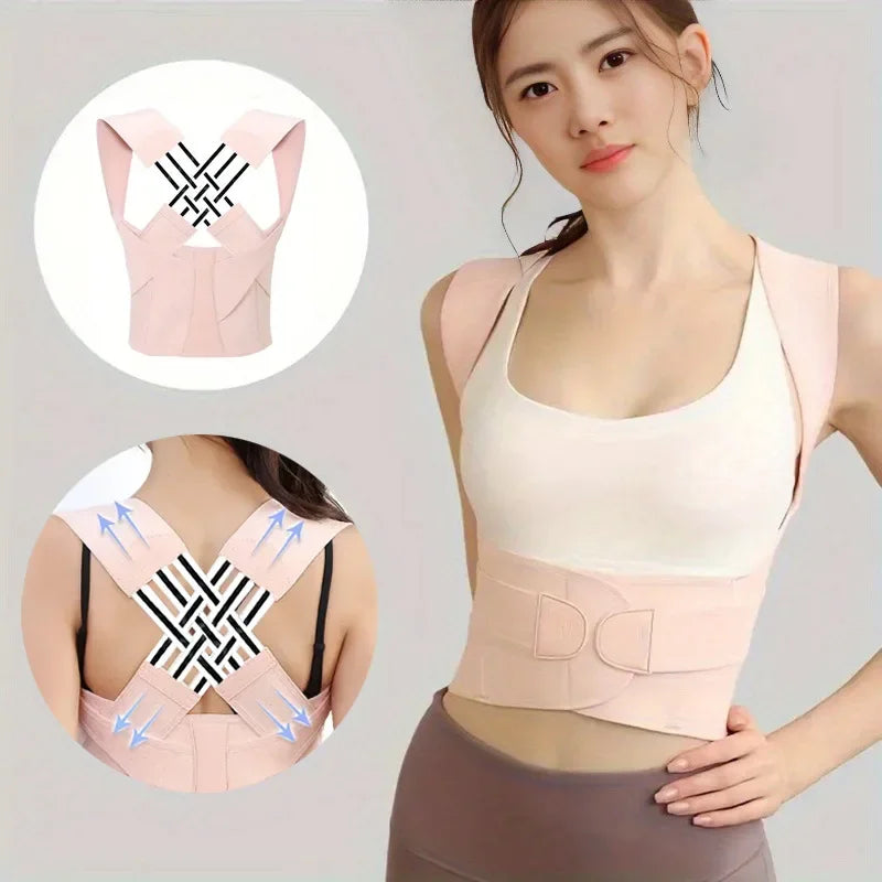 Posture Corrector for Women & Men Adjustable Back Shoulder Brace for Upper Spine