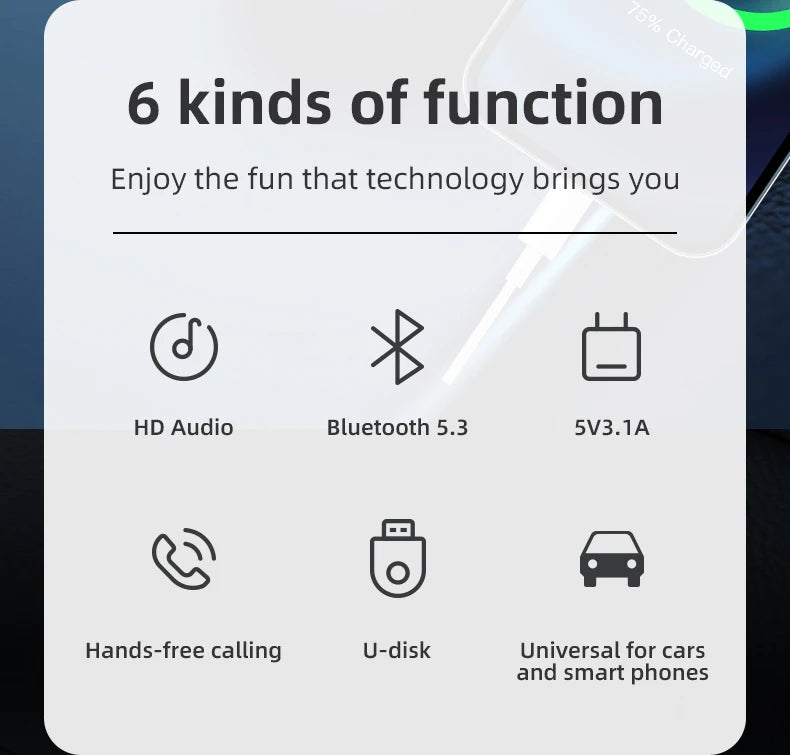 Car Bluetooth 5.3 M Transmitter - Wireless MP3 Player with Type - C Quick Charge Adapter