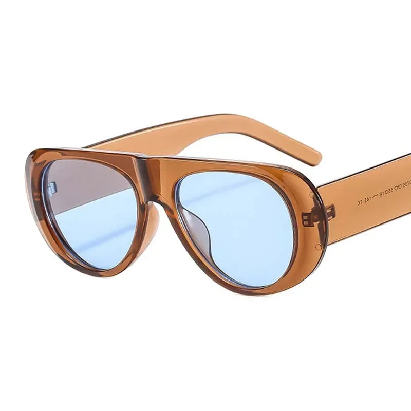 Oval Oversized Sunglasses Women Men - Colorful Frame Outdoor Eyewear UV400