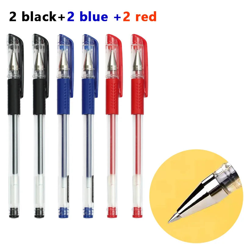 Glen Pens Set - Black Blue Red Refill Bullet Tip 0.5mm Smooth Writing Pens