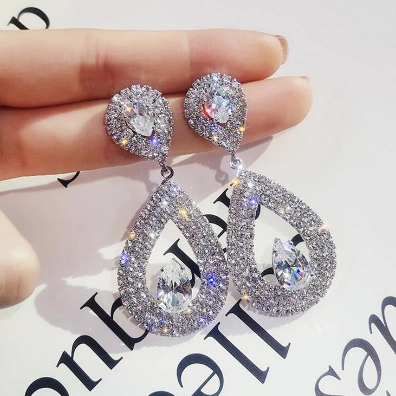 Rhinestone Tessel Drop Earrings