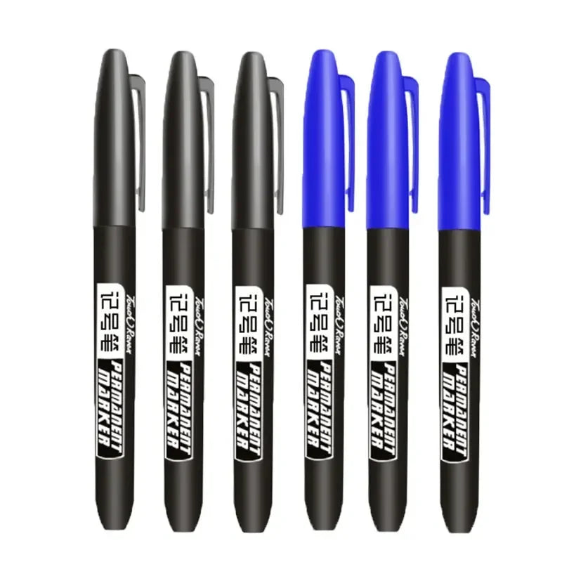 Permanent Maker Pen Set-Waterproof Drawing Markers in Black, Blue & Red