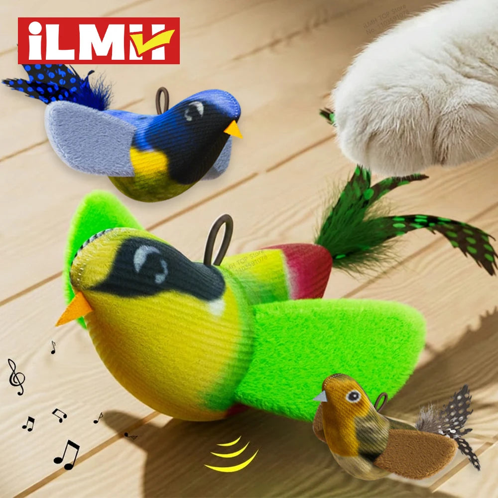 Indoor Iterative Bird Toy for cats & Dogs Self -Play Wall Hanging Catnip Teaser Toy