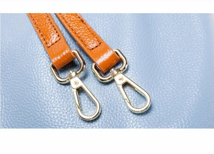 Genuine Leather Crossbody Tote Bag - Women's Shoulder Messenger Handbag