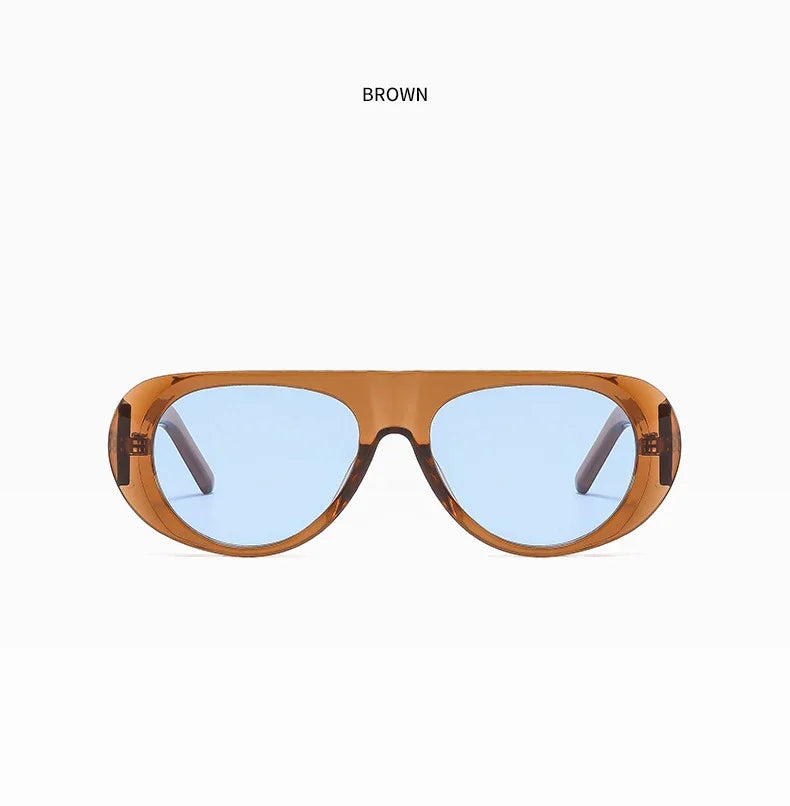 Oval Oversized Sunglasses Women Men - Colorful Frame Outdoor Eyewear UV400