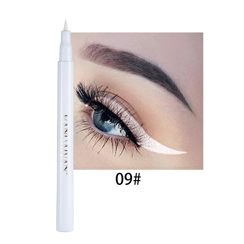 12- Color Waterproof Liquid Eyeliner Set - Vibrant Eye Makeup Pencils