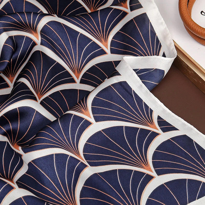 Luxury Print Satin Silk Square Scarf for Women Hijab Shawl & Elegant Wrap Accessory