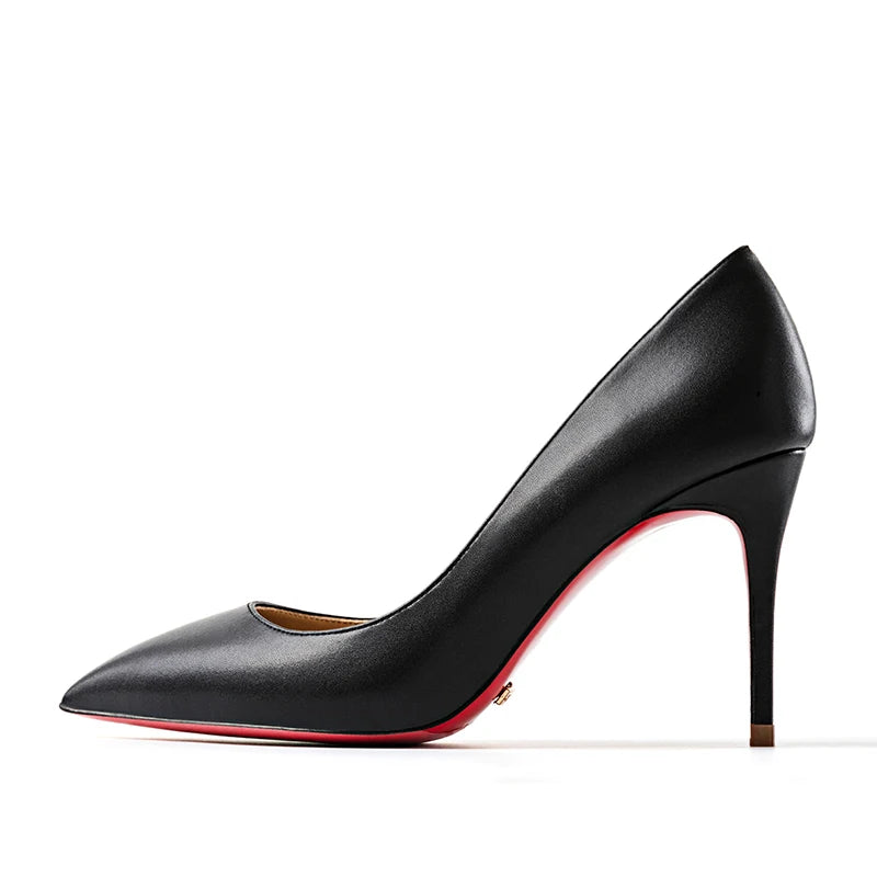 Heels for Ladies New Luxury Designer White Matte 12 cm High Heels Red Bottoms Pointed Toe Pumps Elegant Women Party Prom Shoes