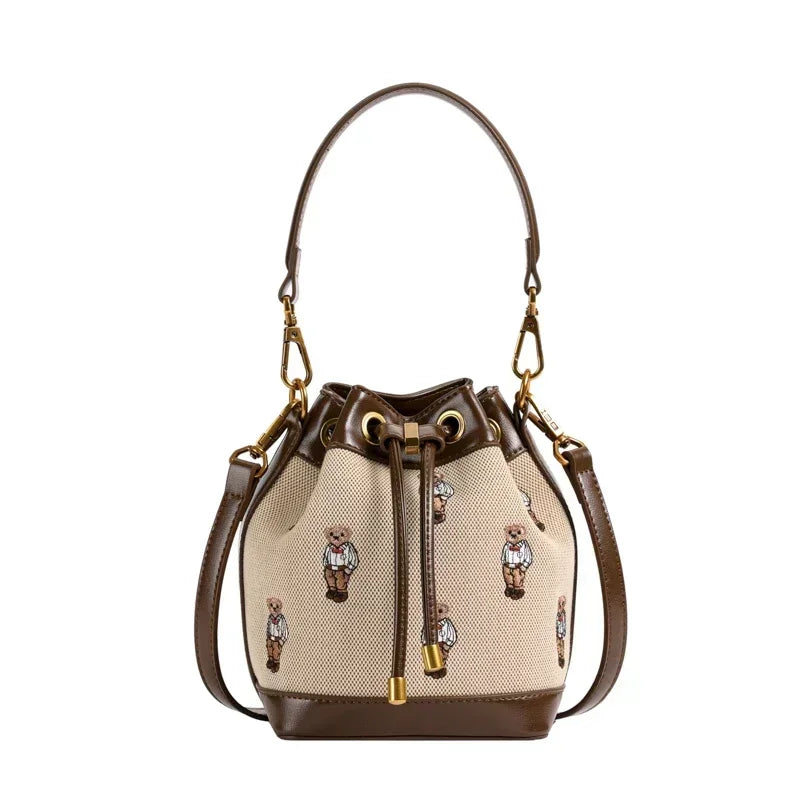 Luxury Drawstring Bucket Bag Large Capacity Women's Crossbody Shoulder Bag