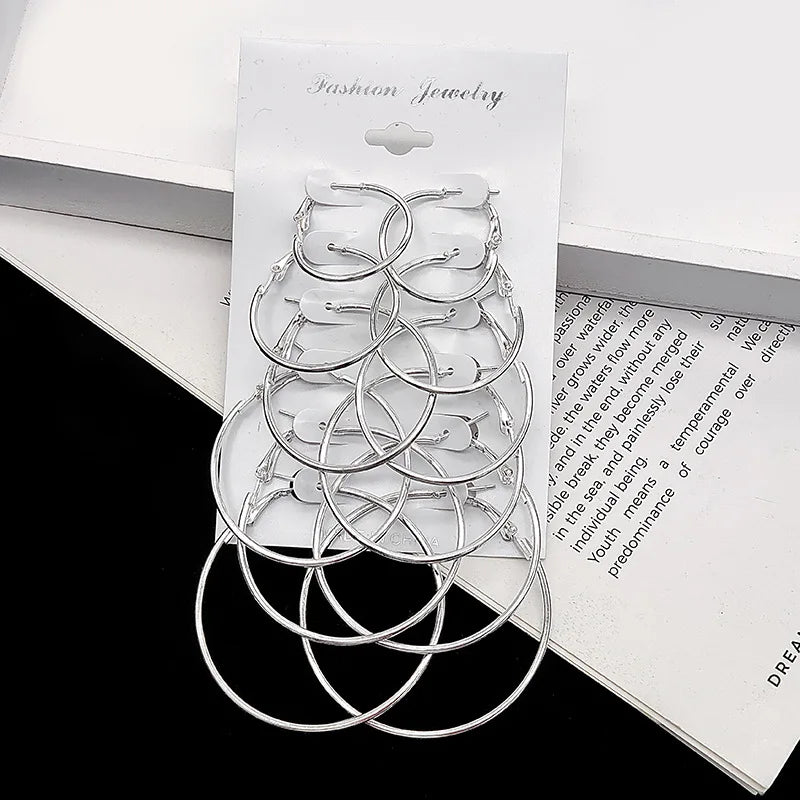 Gold hoop Earrings Set for Women (12pcs)