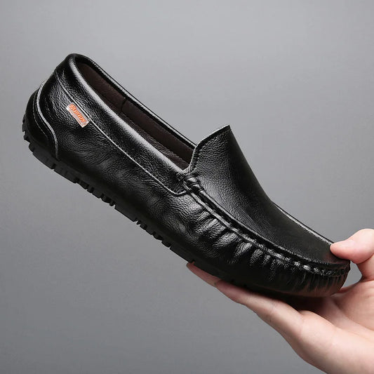 2025 Breathable Genuine Leather Men Loafers Fashion