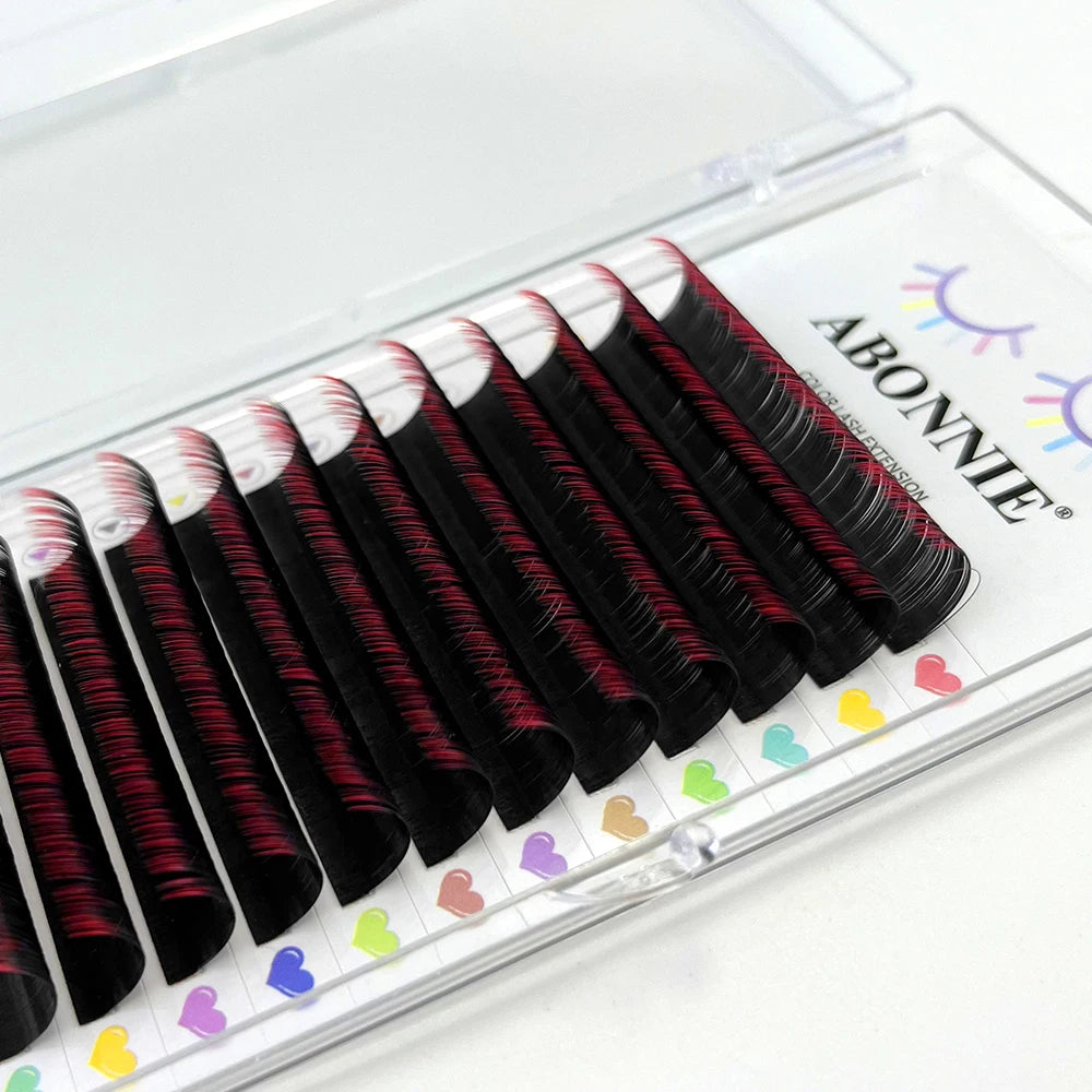 Wine Red Eyelash Extensions