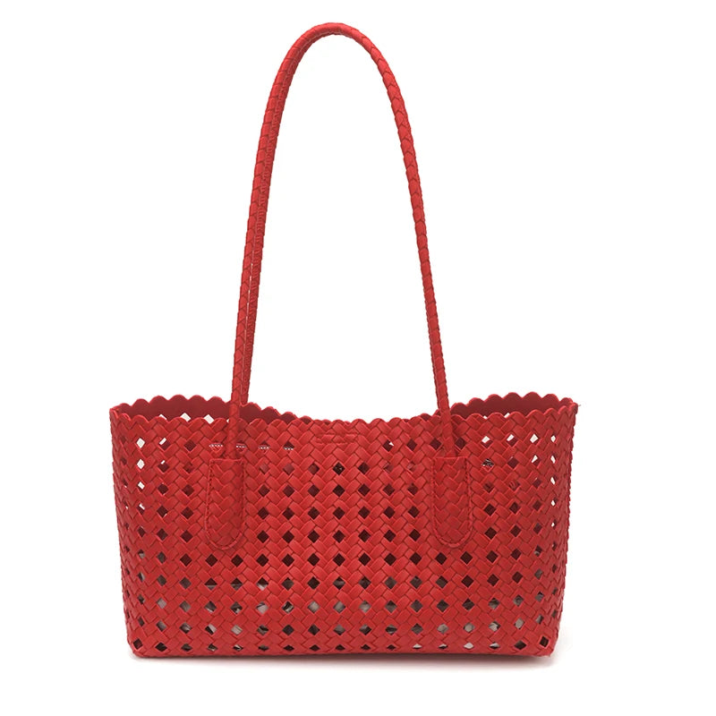 Women's Woven Shoulder Bag - Luxury Designer Tote Purse Handbag