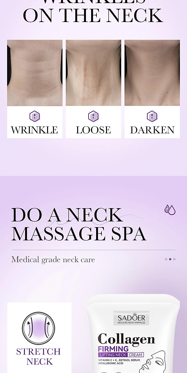 Collagen neck cream face lifting and firming eliminate neck wrinkles moisturizing neck cream fine line moisturizing cream
