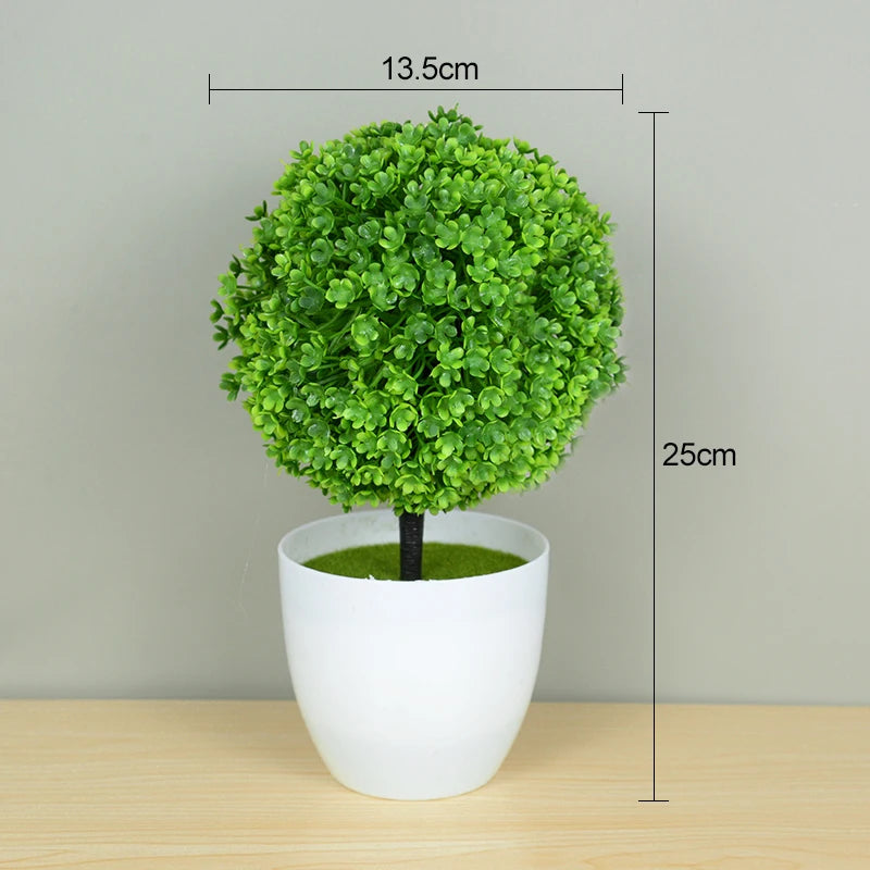 Artificial Bonsai Tree with Flower-Fake Potted Plant for Home Room & Garden Decoration