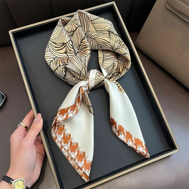 Bohemian Luxury Silk Square Scarf for Women Designer Print Shawl & Versatile Wrap