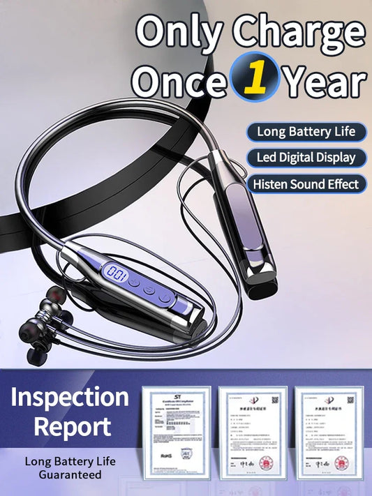 Bluetooth Earphone - Magnetic Neckband Wireless Sport Headset with Mic