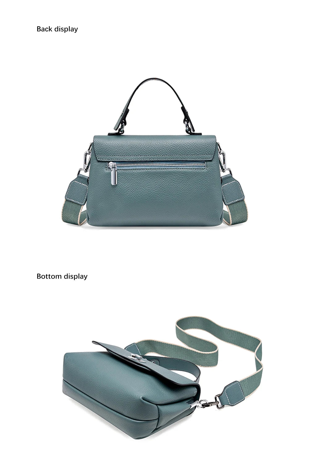 Women's Genuine Leather Top - Handle Envelop Bag - Luxury Crossbody Handbag