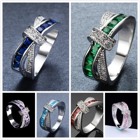 925 Sterling Silver Diamond Zirconia Ring