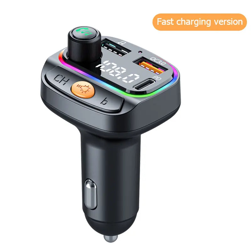 Car Bluetooth 5.3 M Transmitter - Wireless MP3 Player with Type - C Quick Charge Adapter