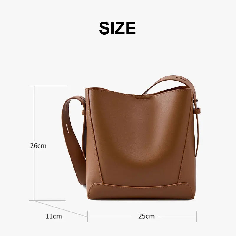 2025 Genuine Leather Buket Bag - Designer Crossbody Shoulder Bag for Women