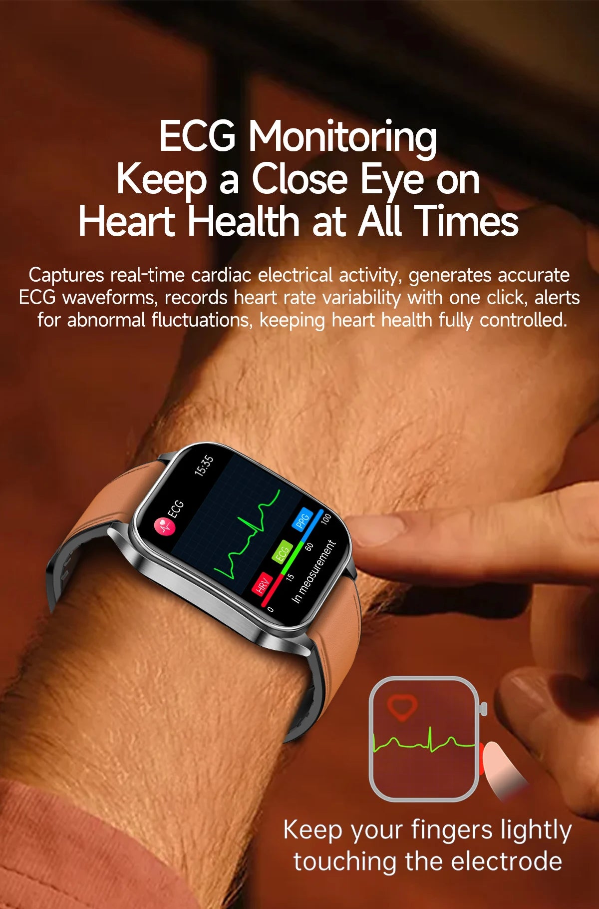 2025 Nursing Grade Laser Therapy Smartwatch- ECG PPG Blood Pressure Uric Acid Monitor