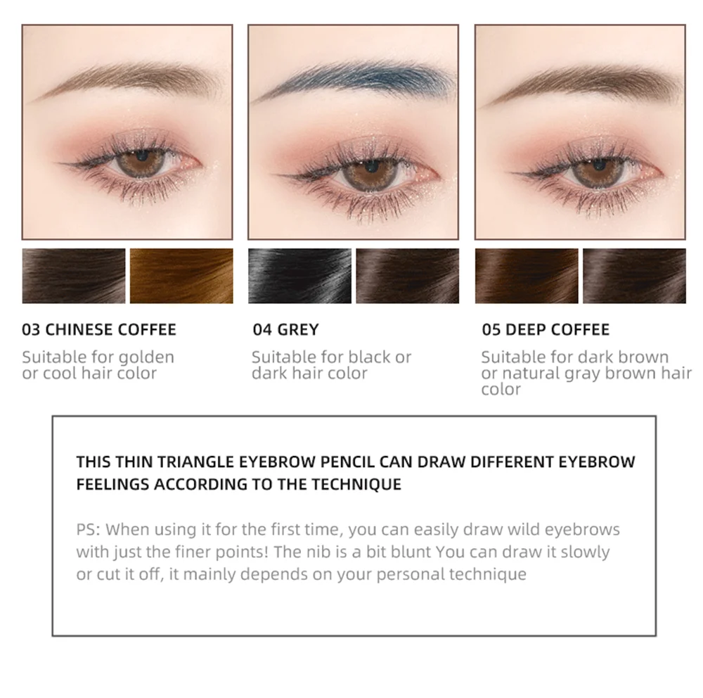 Waterproof Eyebrow Tattoo Pencil with Brush - Dark Coffee