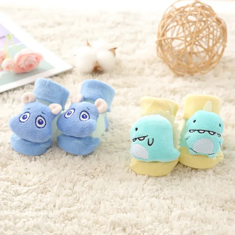 3D Cartoon Animal Baby with Bells - Non - Stop Cotton