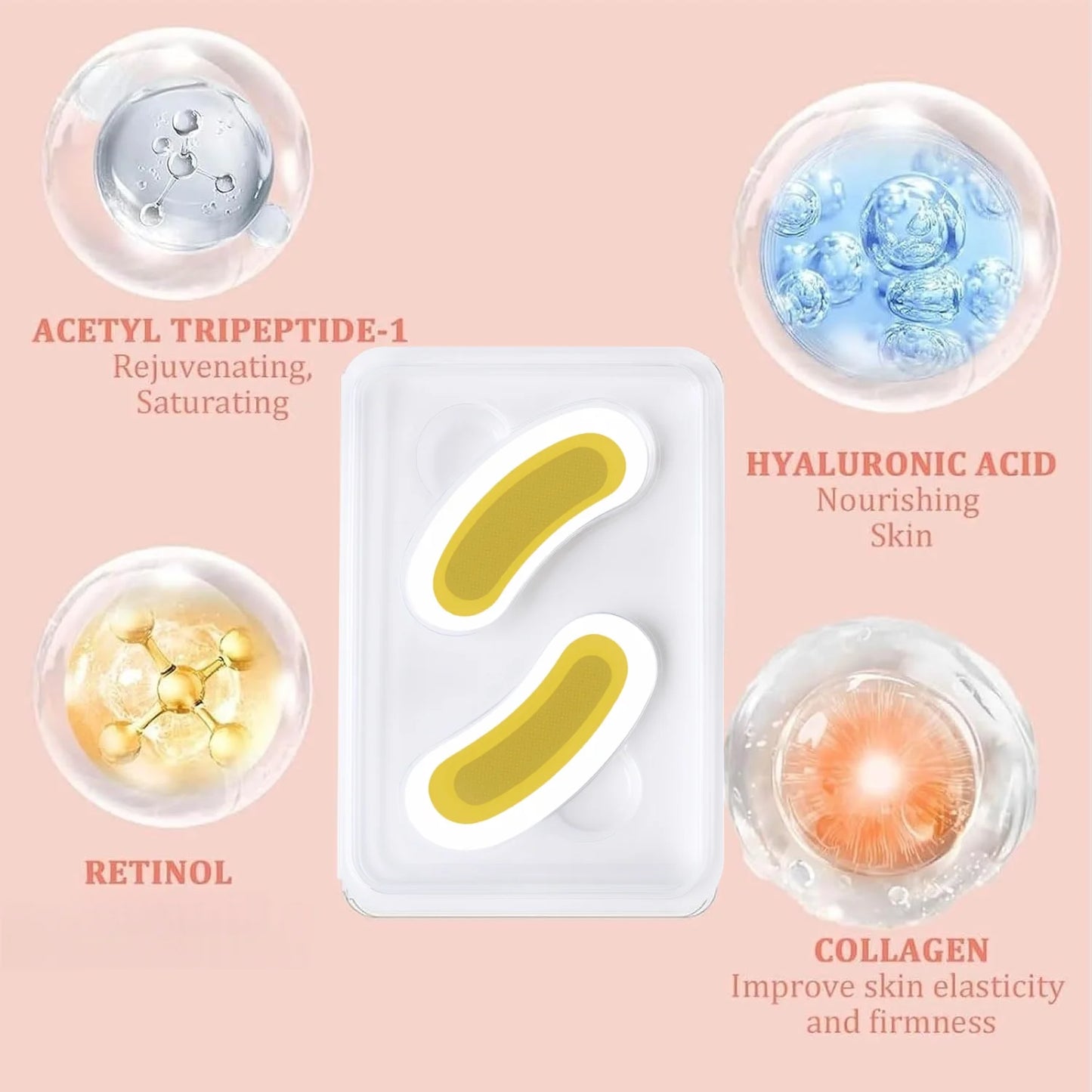 Retinol Microneedle Eye Patches with Hyaluronic Acid - Aging Under Eye Treatment