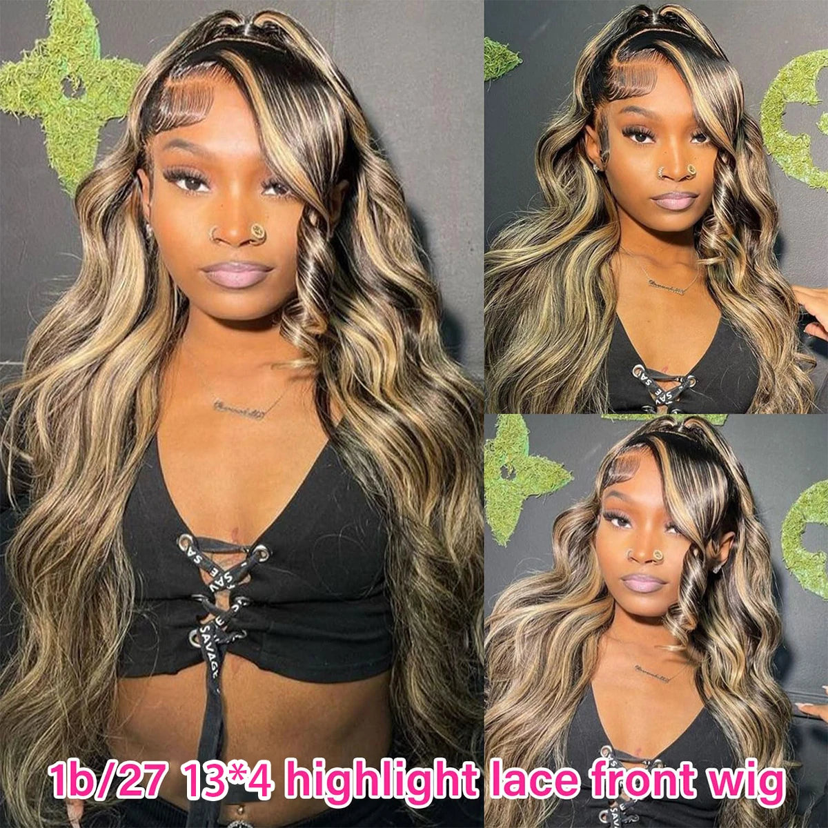 Body Wave Highlight Wig-13x4 Lace from Ombre Blonde Human Hair Wig